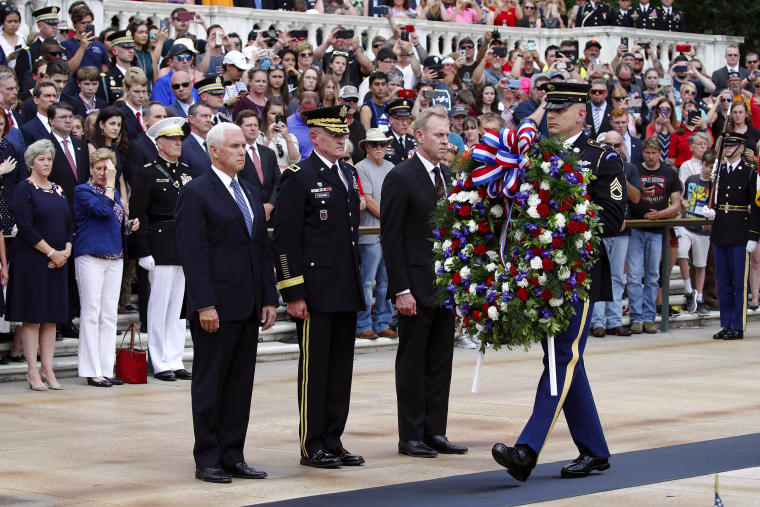 Image: Mike Pence, Patrick Shanahan, Michael Howard