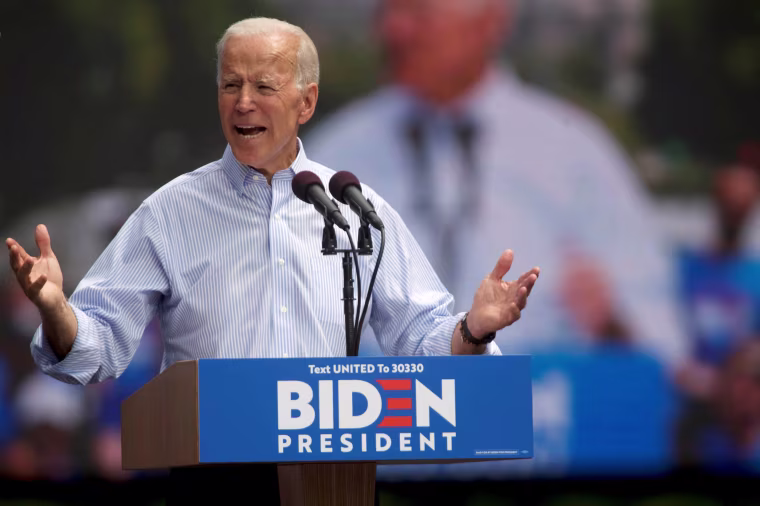 Image: Democratic 2020 U.S. presidential candidate and former Vice President Joe Biden speaks during a campaign stop in Philadelphia