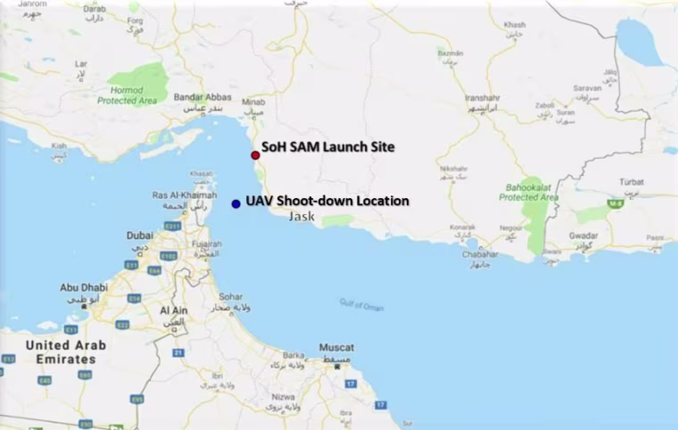 Image: Iran drone strike map