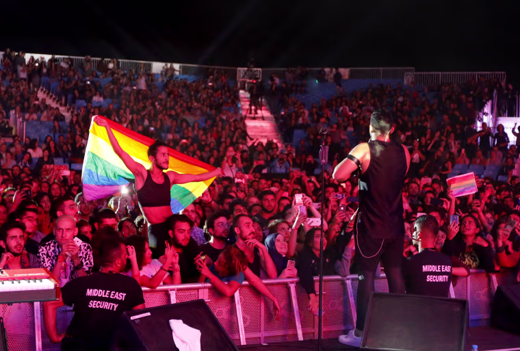 Image: Mashrou' Leila performs at a festival in Lebanon in 2017.