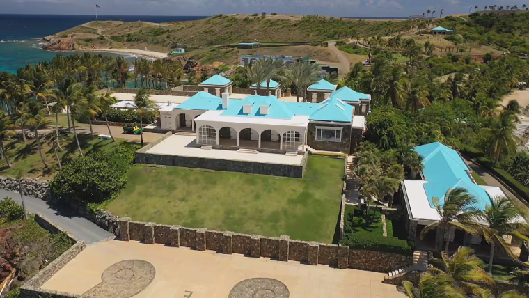 The main residence on Little St. James, the island owned by Jeffrey Epstein in the Caribbean.