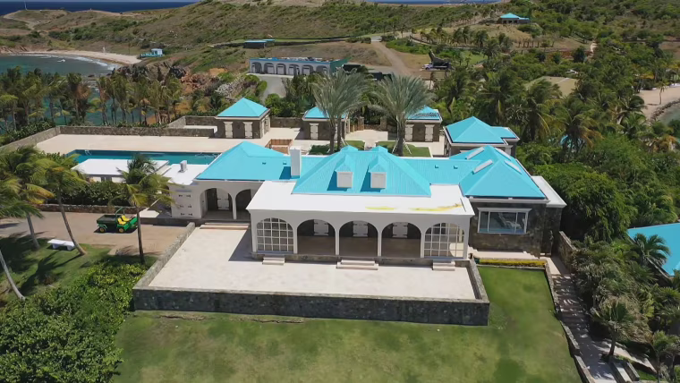 The main house apart of the Epstein compound on Little St. James in the Caribbean.