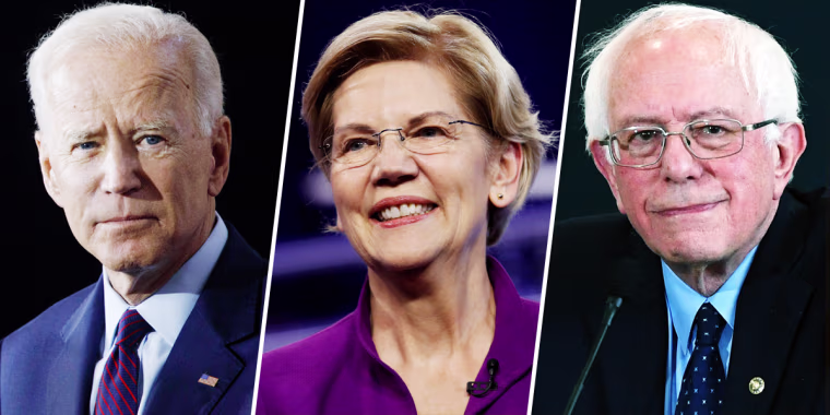 Joe Biden, Elizabeth Warren, Bernie Sanders.