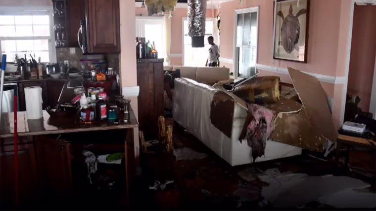 Image: Storm damaged home
