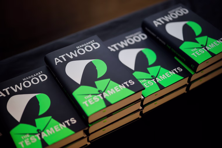 Image: Copies of Margaret Atwood's new book, "The Testaments."