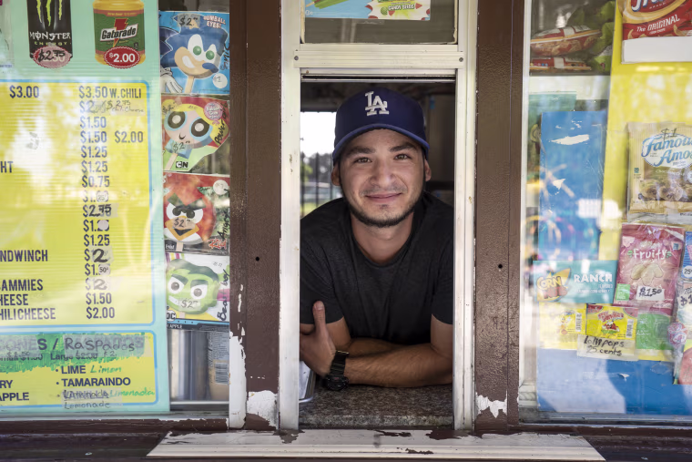 Orlando Enrique, 28, has worked at the concession stand in Salt Lake Park for nine years. He said people started acting differently when the robot began its patrol.