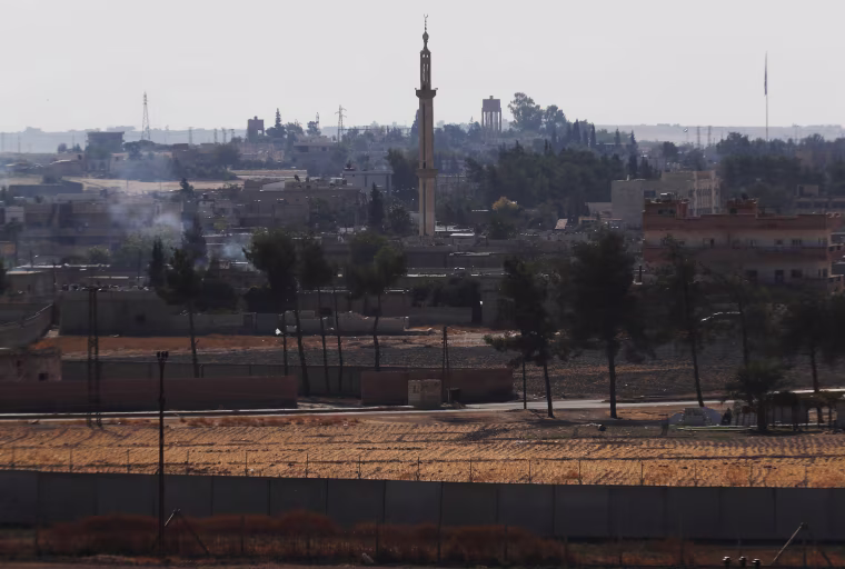 Image: A view of the town of Tal Abyad, Syria,