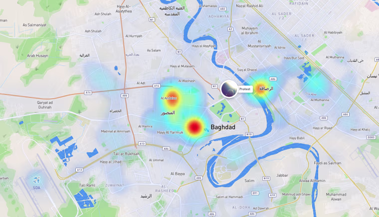 Snapchat's interactive heatmap