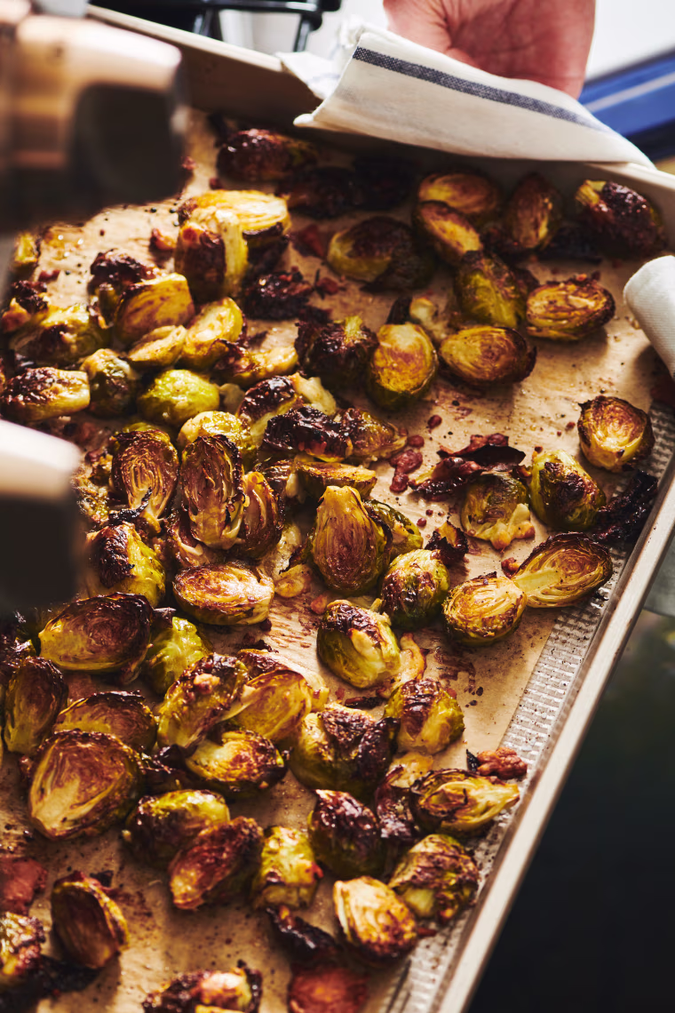 These roasted Brussels sprouts can be served hot or cold.