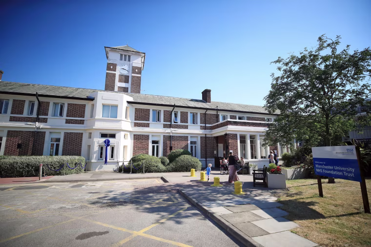 Image: The Manchester University NHS Foundation Trust building at Trafford General Hospital in Manchester, previously known as Park Hospital, where the NHS was launched by the then health secretary Aneurin Bevan.