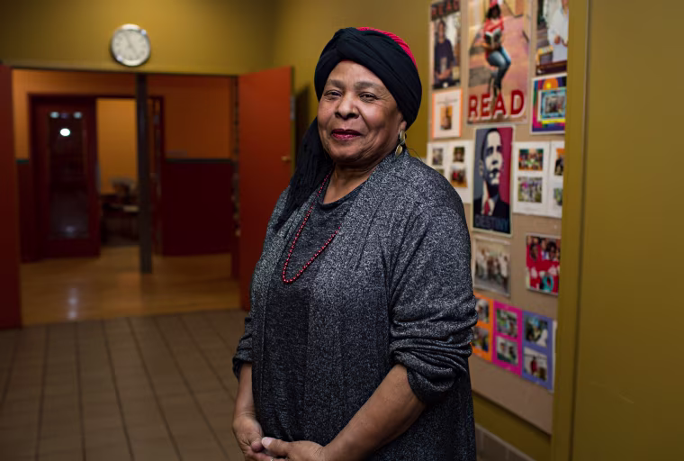 Gladys Muhammad in her South Bend office.