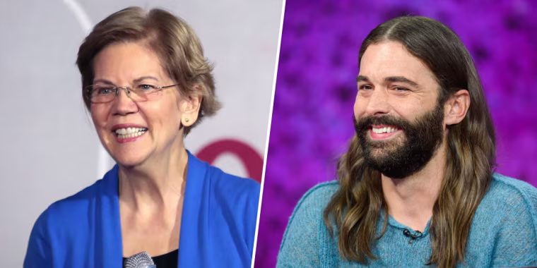 Image: Elizabeth Warren, Jonathan Van Ness