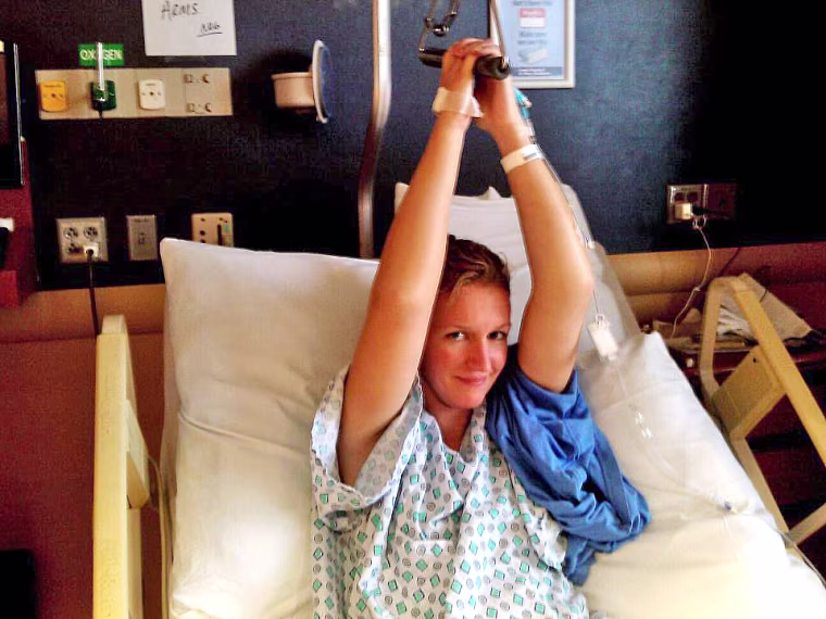 Dana McMahan during her time in the hospital.