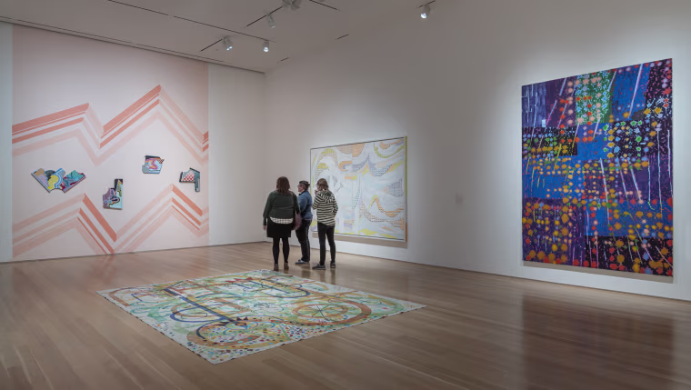 Installation view of Queer Abstraction at the Nerman Museum of Contemporary Art