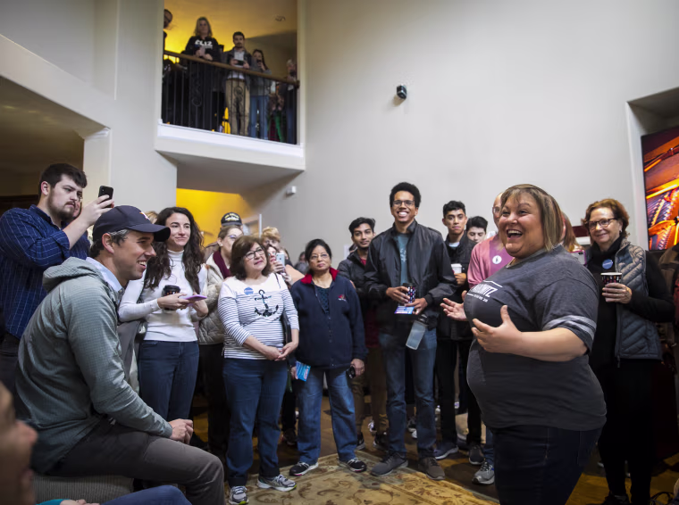 IMAGE: Eliz Markowitz and Beto O'Rourke canvassing in Katy, Texas