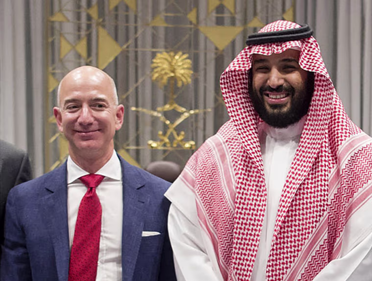 Image: Jeff Bezos and Saudi Crown Prince Mohammed bin Salman