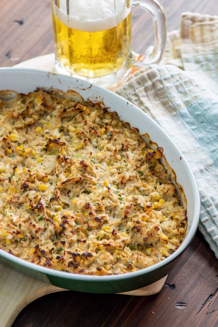 Corn and crab are match made in summer heaven, but since it's not August, absolutely reach for frozen or even canned corn.