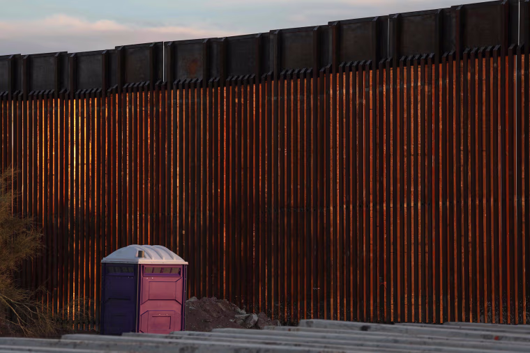 Image: Border wall at Organ Pipe National Par