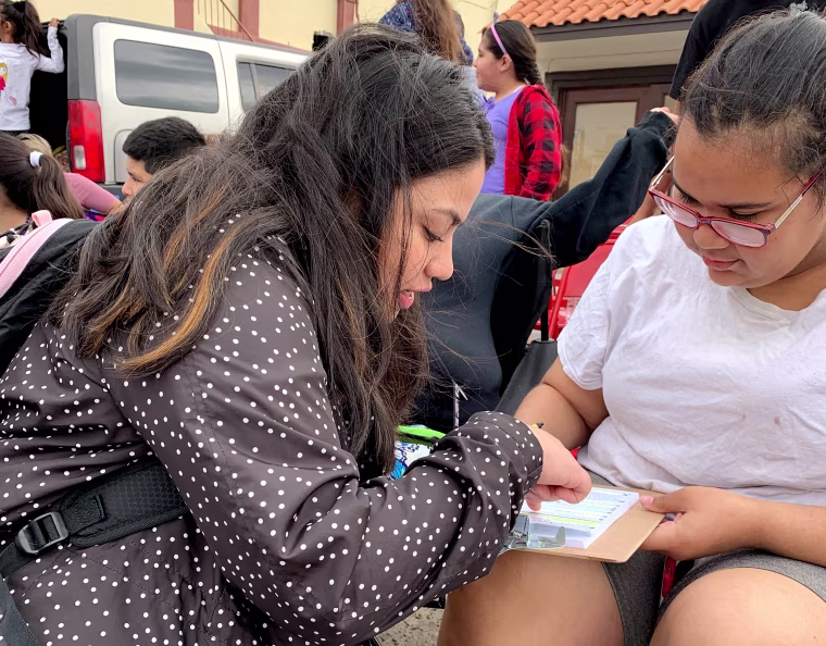 Victoria Sandoval, a field organizer with the grassroots group MOVE Texas, in Laredo.