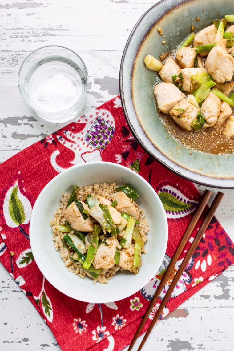 Stir Fried Chicken with Scallions