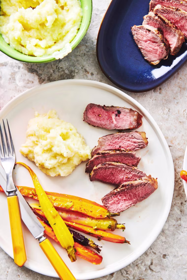 Pepper-Mustard Strip Steaks