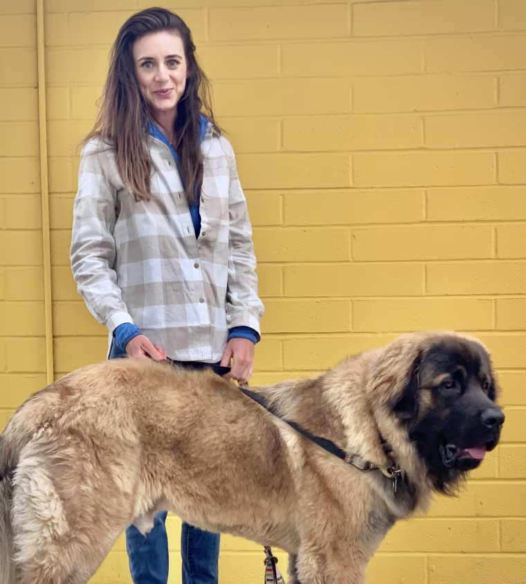 Wearing the Full Day Ahead Shirt as a jacket while walking my dog