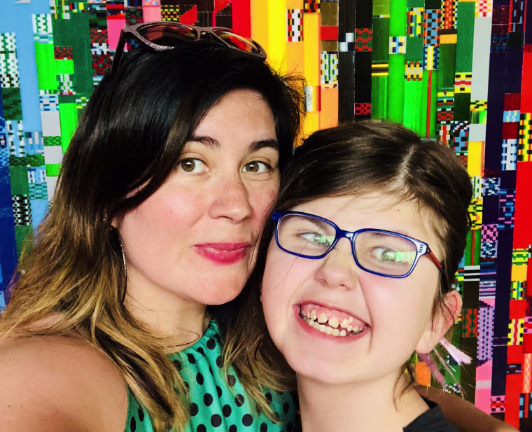 JoAnna Van Brusselen with her daughter Iolani.
