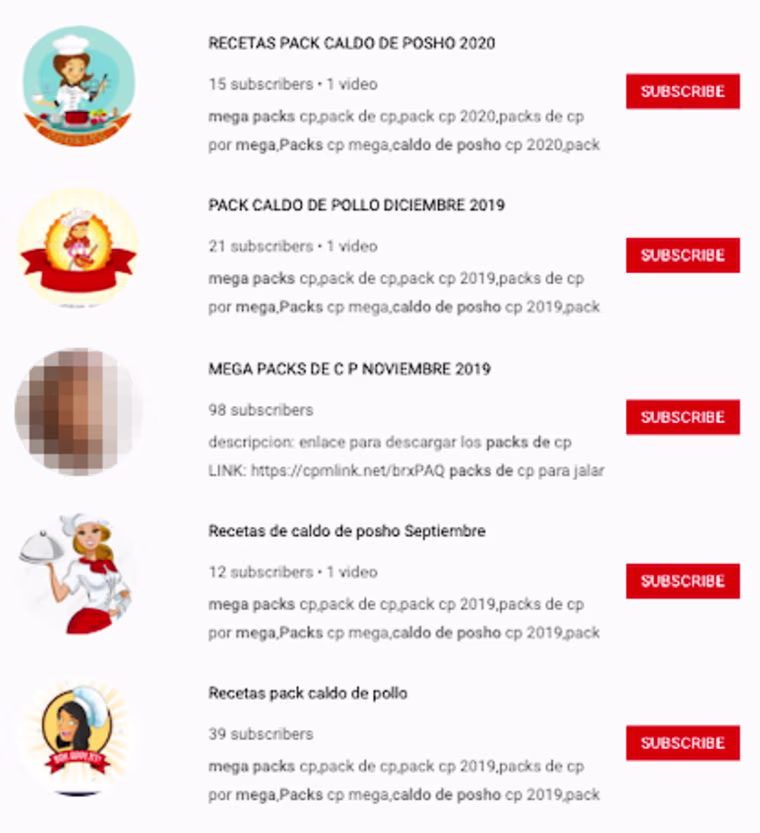 IMAGE: YouTube accounts