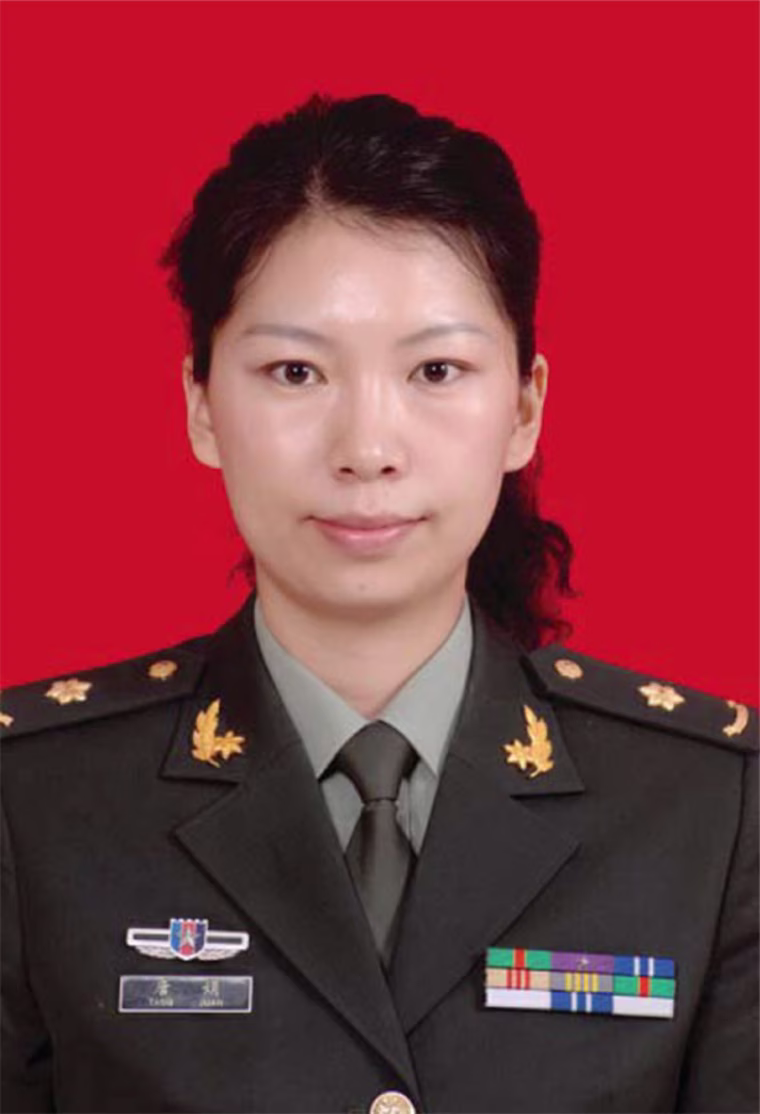 Image: Tang Juan in military uniform.