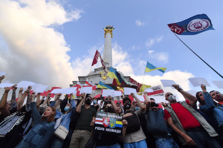 Image: TOPSHOT-UKRAINE-BELARUS-VOTE-PROTEST