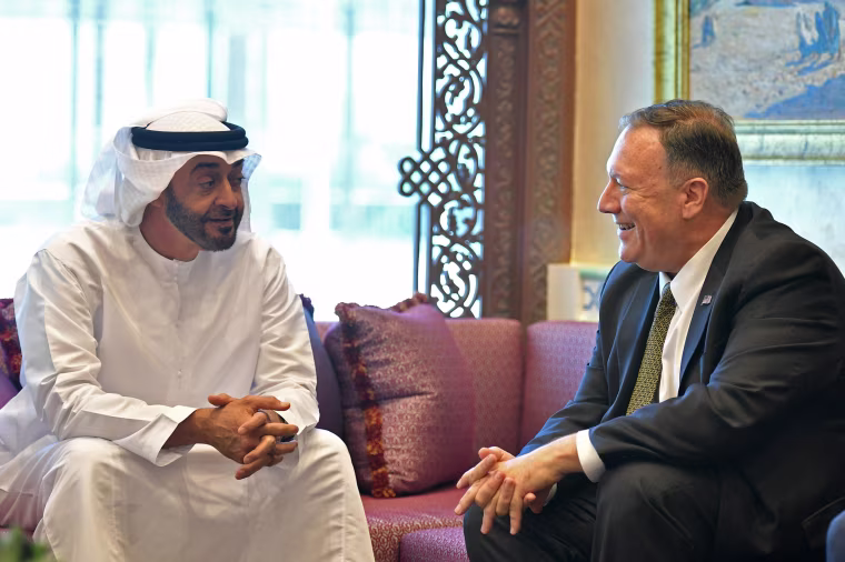 Image: Secretary of State Mike Pompeo meets with Abu Dhabi Crown Prince Mohamed bin Zayed al-Nahyan