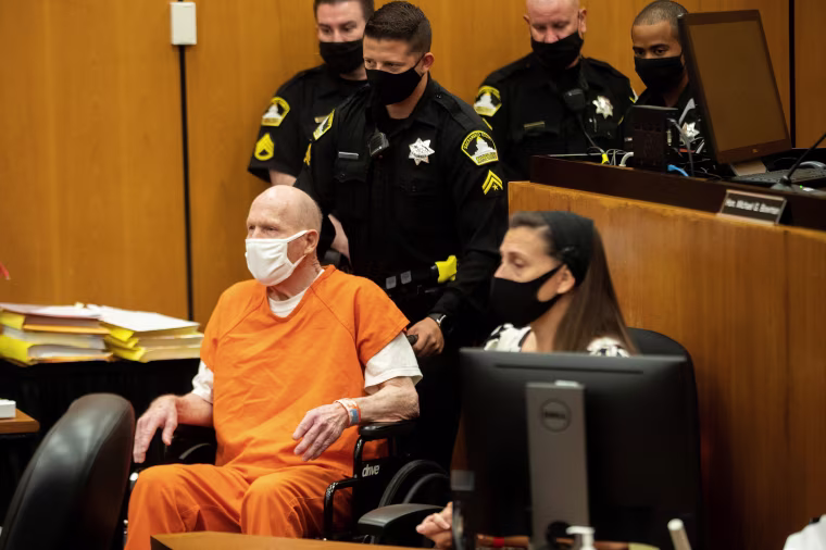 Image: Joseph James DeAngelo, known as the Golden State Killer, arrives in Sacramento