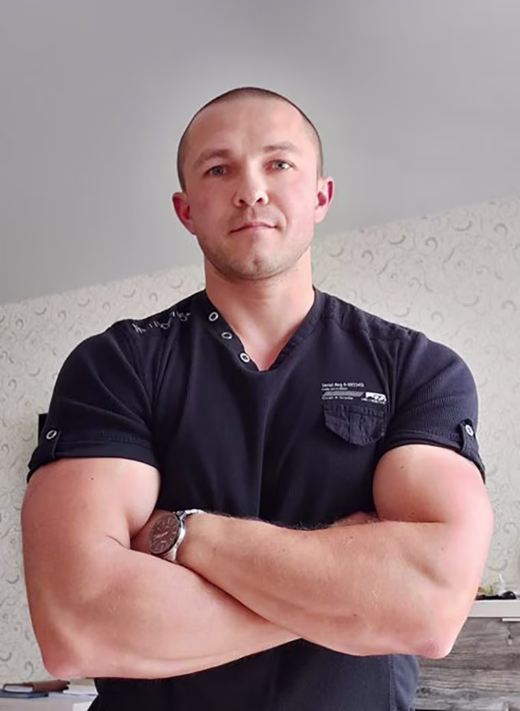 IMage: Former police officer Yegor Yemelyanov from Belarus.