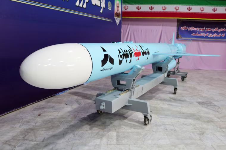 Image: A new cruise missile unveiled by Iran and called martyr Abu Mahdi at an unknown location