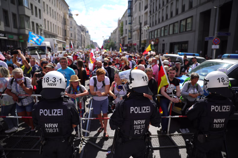 Image: Coronavirus Skeptics And Right-Wing Extremists Protest In Berlin