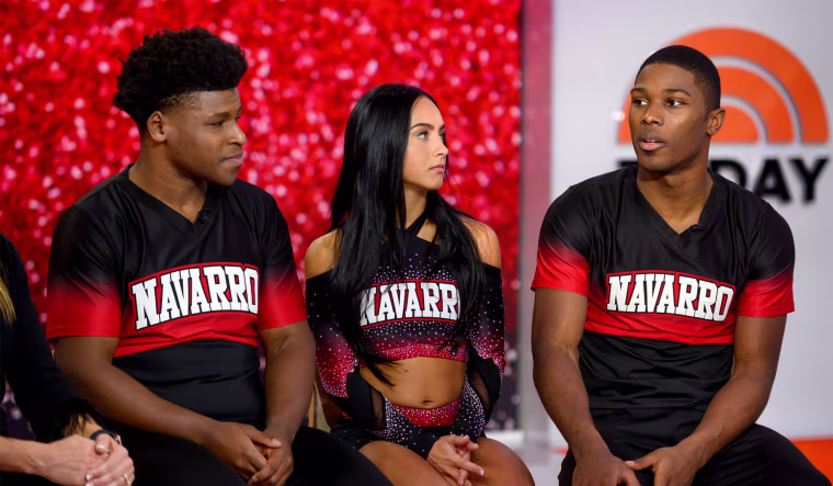 La'Darius Marshall, far right, with Navarro Bulldog teammates Jerry Harris and Gabi Butler on NBC News' TODAY Show on Jan. 29, 2020.