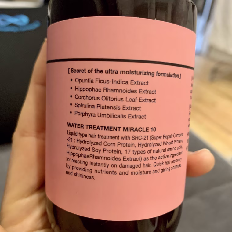 the list of ingredients in MOREMO's Water Treatment Miracle 10