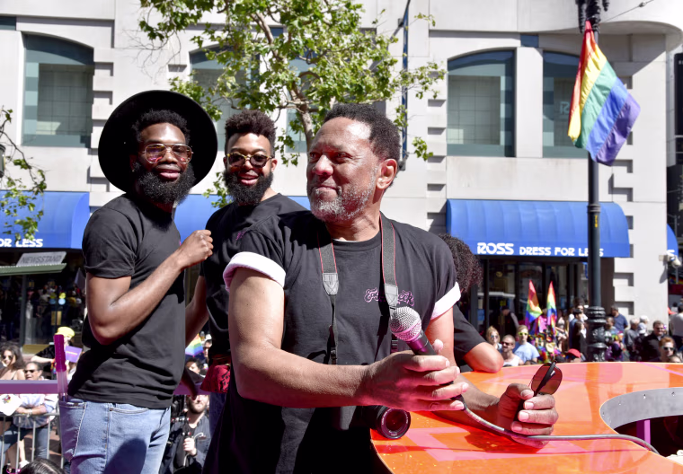 Rodney Barnette on The New Eagle Creek Saloon float, San Francisco Pride Parade, 2019.