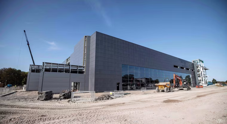 Image: The construction site is seen of the new dedicated Vaccines Manufacturing Innovation Centre (VMIC) currently under construction on the Harwell science and innovations campus near Didcot in central England