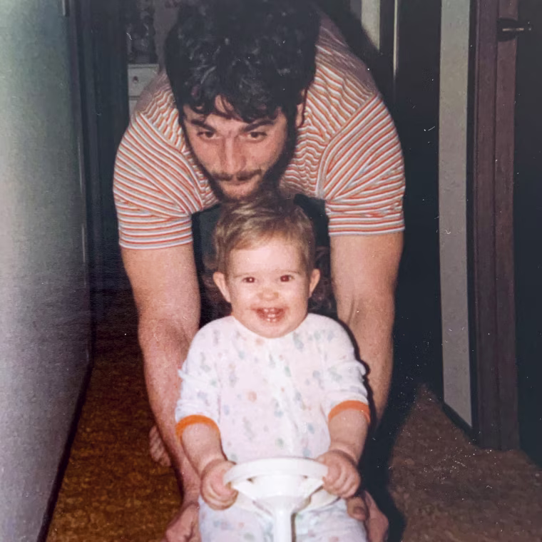 Erin Lewellen and her father.