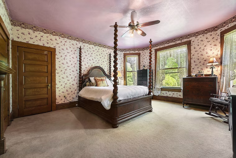 One of the home's four bedrooms.