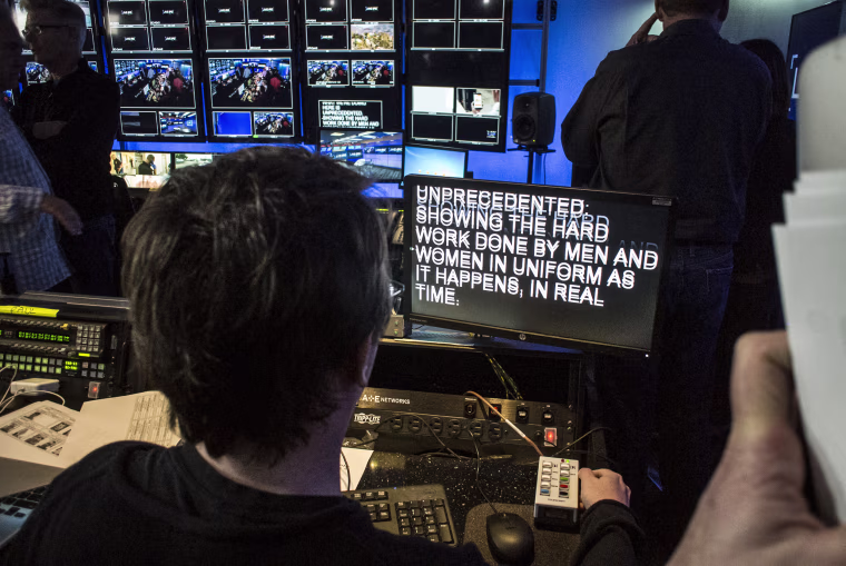 Image: Behind the scenes at the Live PD studios in New York im 2016.