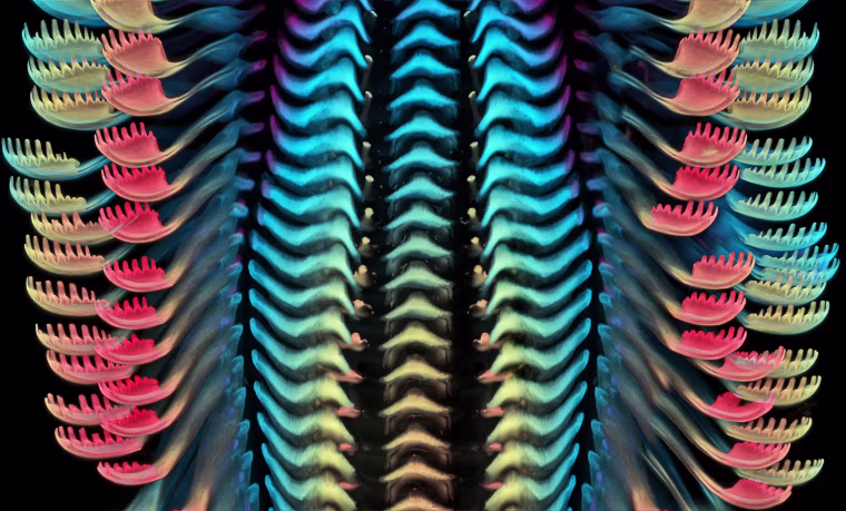 Tongue (radula) of a freshwater snail.