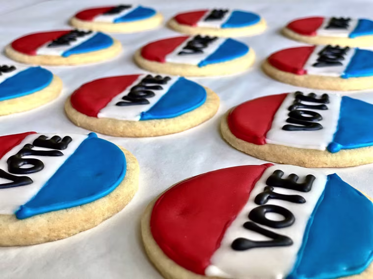 Vote cookies available from Bayou Bakery, Coffee Bar and Eatery.