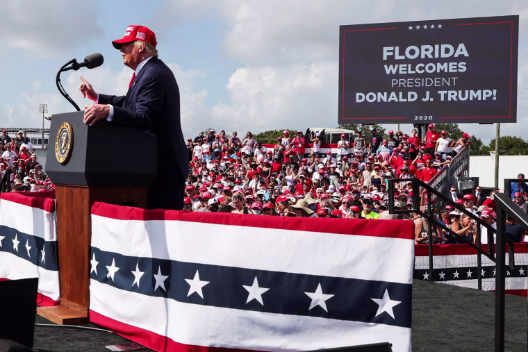 Image: U.S. President Trump holds a campaign rally in Tampa, Florida