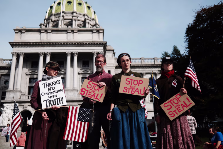 Image: Trump Supporters Hold \"Stop The Steal\" Protest At Pennsylvania State Capitol