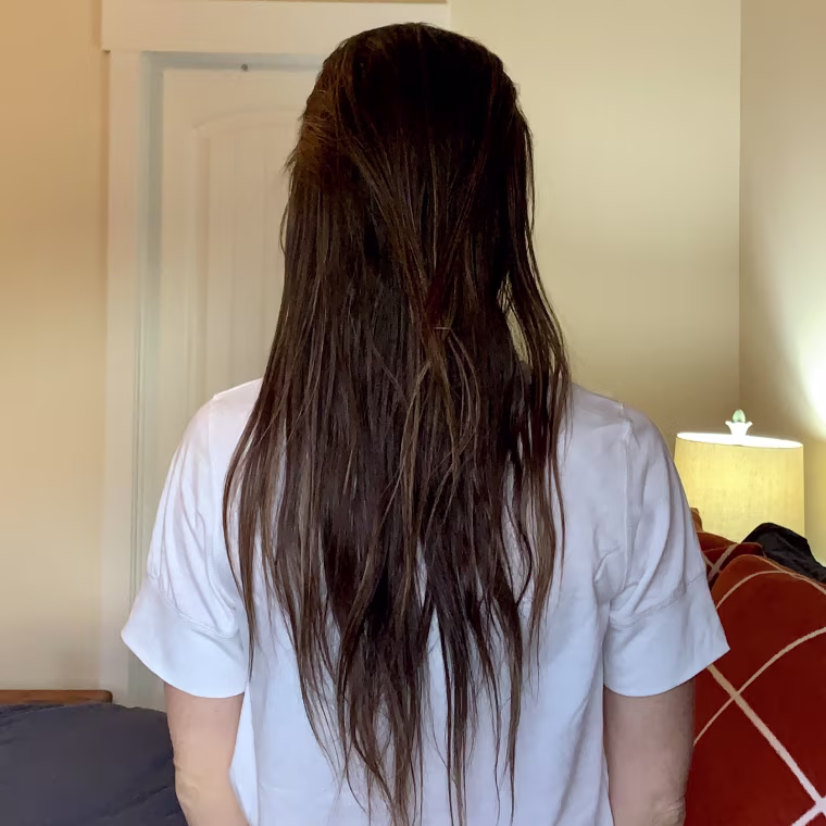 my hair before trying the MATRIX Total Results Dark Envy shampoo