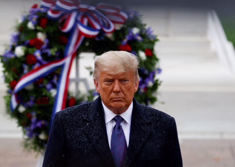 Image: U.S. President Trump attends Veterans Day observance at Arlington National Cemetery in Arlington, Virginia
