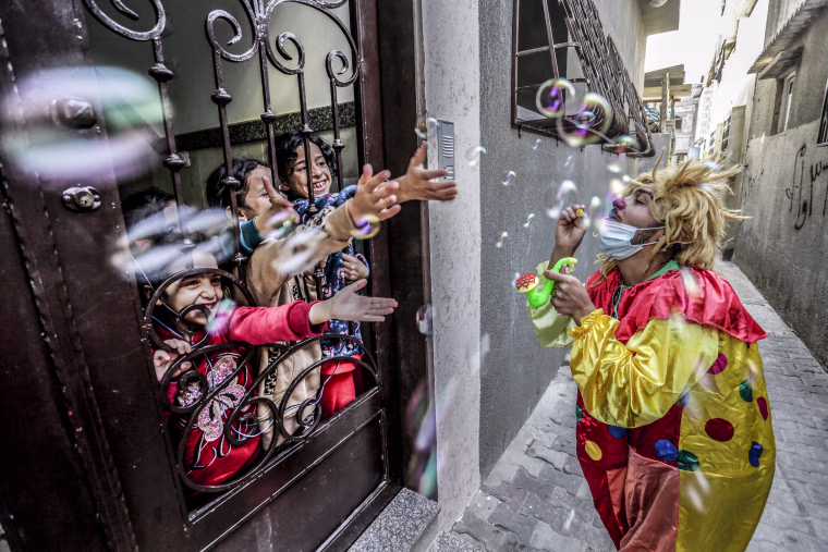 Image: A Palestinian clown