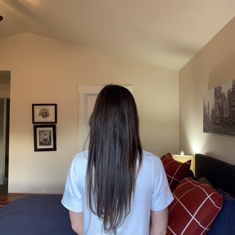 my long hair is so soft and smooth after washing it with the WOW Apple Cider Vinegar Shampoo and Conditioner
